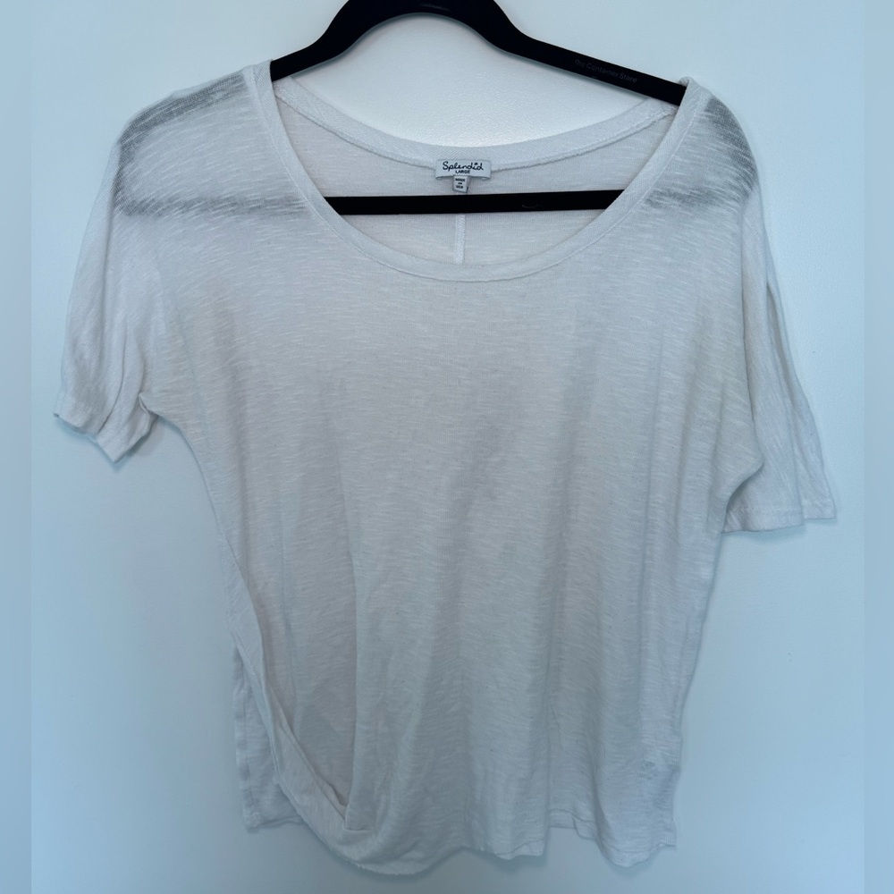 Splendid white side knot top sheer
